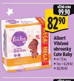 Albert Vlhčené ubrousky cute baby nabídka