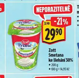Albert Zott primo smetana ke šlehání nabídka