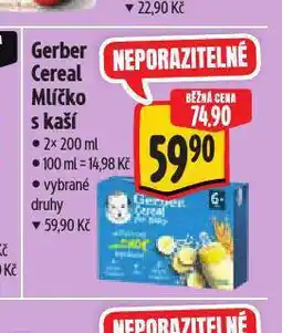 Albert Gerber cereal mlíčko s kaší nabídka
