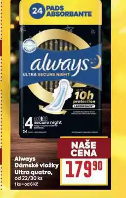 Billa Always dámské vložky nabídka