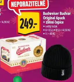 Albert Budweiser Budvar Original 6pack + zimní čepice nabídka