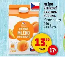 Penny Market MLÉKO KEFÍROVÉ KARLOVA KORUNA, 450 g nabídka