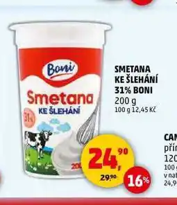 Penny Market SMETANA KE ŠLEHÁNÍ 31% BONI, 200 g nabídka