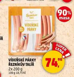 Penny Market VÍDEŇSKÉ PÁRKY ŘEZNÍKŮV TALÍŘ, 2x 200 g nabídka