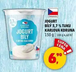 Penny Market JOGURT BÍLÝ 3,7 % TUKU KARLOVA KORUNA, 150 g nabídka
