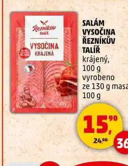 Penny Market SALÁM VYSOČINA ŘEZNÍKŮV TALÍŘ, 100 g nabídka