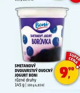 Penny Market SMETANOVÝ DVOUVRSTVÝ OVOCNÝ JOGURT BONI, 145 g nabídka