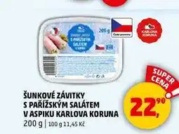 Penny Market ŠUNKOVÉ ZÁVITKY S PAŘÍŽSKÝM SALÁTEM V ASPIKU KARLOVA KORUNA, 200 g nabídka