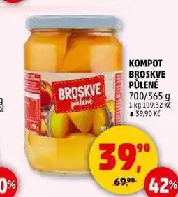 Penny Market KOMPOT BROSKVE PŮLENÉ, 700 g nabídka