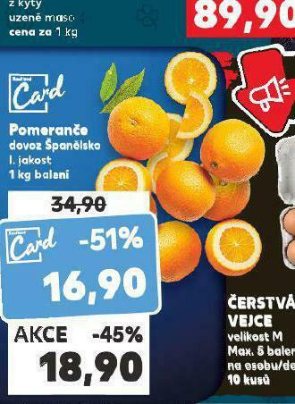 Kaufland Pomeranče nabídka
