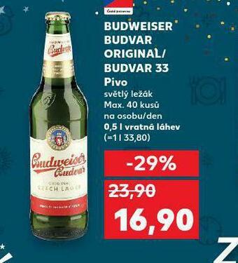 Kaufland Pivo budweiser budvar original nabídka