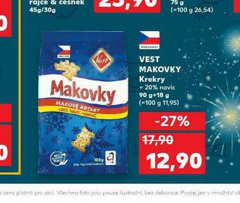 Kaufland Vest makovky krekry nabídka