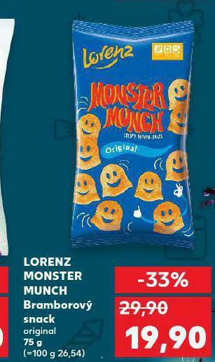 Kaufland Lorenz monster munch bramborový snack nabídka