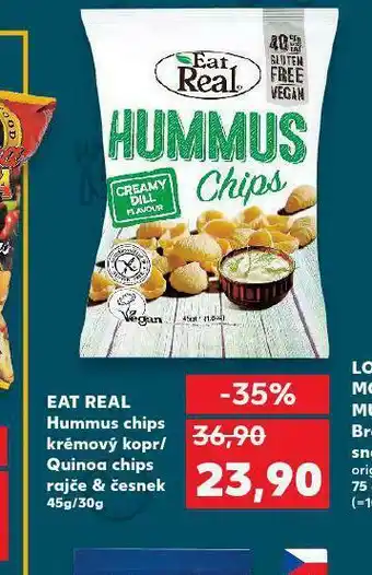 Kaufland Eat real quinoa chips rajče &amp; česnek nabídka