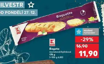 Kaufland Bageta česneková / bylinková nabídka