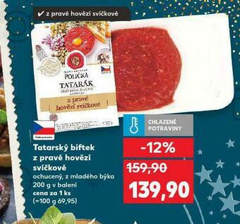 Kaufland Tatarský biftek z pravé hovězí svíčkové nabídka