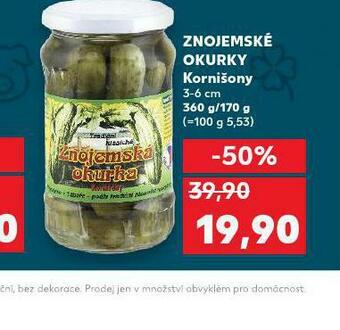 Kaufland Znojemské okurky kornišony nabídka