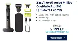 Datart Zastřihovač vousů Philips OneBlade Pro 360 QP6652/61 chrom nabídka