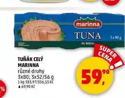 Penny Market TUŇÁK CELÝ MARINNA, 3x80 g nabídka