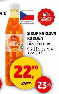 Penny Market SIRUP KARLOVA KORUNA, 0,7 l nabídka