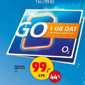 Penny Market PŘEDPLACENÁ KARTA GO 1 GB, 1 ks nabídka