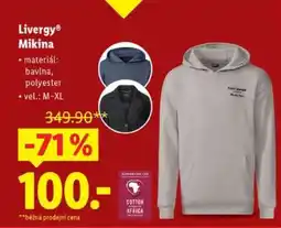 Lidl LIVERGY MIKINA nabídka
