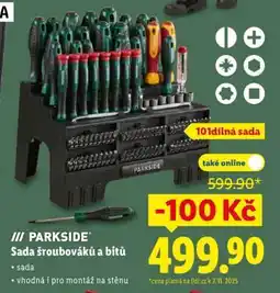 Lidl PARKSIDE Sada šroubováků a bitů nabídka