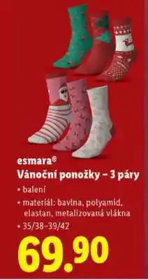Lidl esmara Vánoční ponožky – 3 páry nabídka