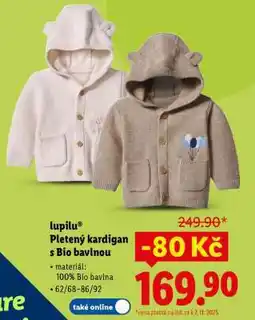 Lidl lupilu Pletený kardigan s Bio bavlnou nabídka