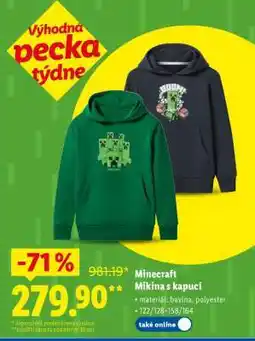 Lidl Minecraft Mikina s kapucí nabídka