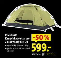 Lidl Rocktrail Kempinkový stan pro 2 osoby Easy Set-Up nabídka
