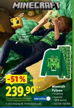 Lidl Minecraft Pyžamo nabídka