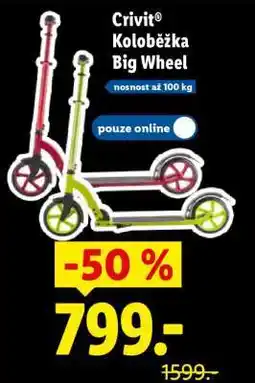 Lidl Crivit Koloběžka Big Wheel nabídka