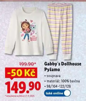 Lidl Gabby´s Dollhouse Pyžamo nabídka