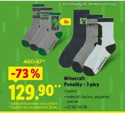 Lidl MINECRAFT PONOŽKY – 3 PÁRY nabídka