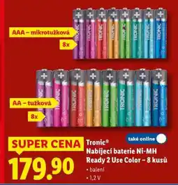 Lidl Tronic Nabíjecí baterie Ni-MH Ready 2 Use Color - 8 kusů nabídka