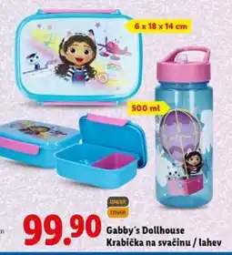 Lidl Gabby´s Dollhouse Krabička na svačinu / lahev nabídka