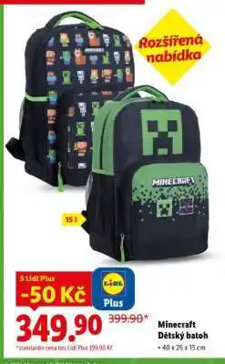 Lidl Minecraft Dětský batoh nabídka