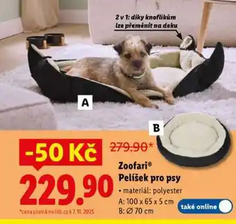 Lidl Zoofari Pelíšek pro psy nabídka