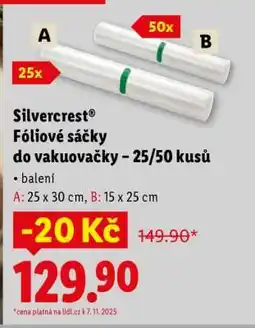 Lidl Silvercrest Fóliové sáčky do vakuovačky – 25/50 kusů nabídka