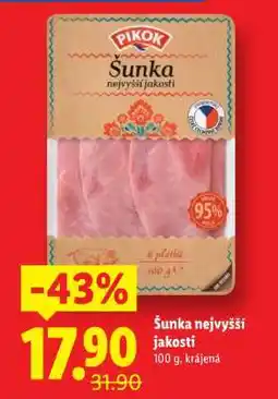 Lidl Šunka nejvyšší jakosti nabídka