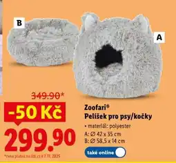 Lidl Zoofari Pelíšek pro psy/kočky nabídka