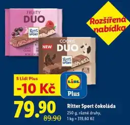 Lidl Ritter Sport čokoláda nabídka