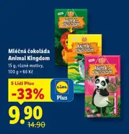 Lidl MLÉČNÁ ČOKOLÁDA ANIMAL KINGDOM nabídka