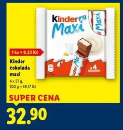 Lidl Kinder čokoláda Maxi nabídka