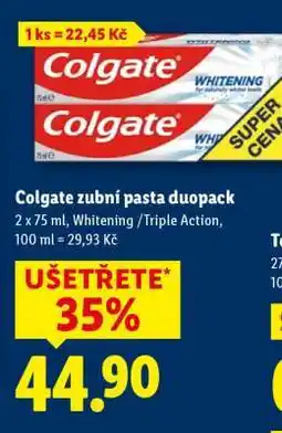 Lidl COLGATE ZUBNÍ PASTA DUOPACK nabídka