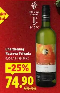 Lidl CHARDONNAY RESERVA PRIVADA nabídka