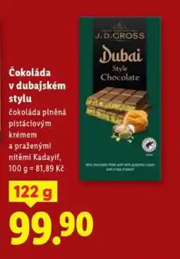 Lidl J.D. Gross Čokoláda v dubajském stylu nabídka