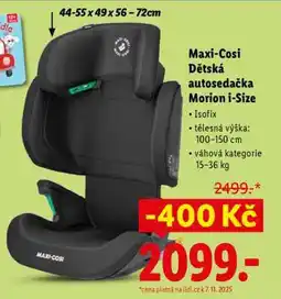 Lidl Maxi-Cosi Dětská autosedačka Morion i-Size nabídka
