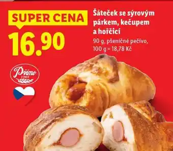 Lidl ŠÁTEČEK SE SÝROVÝM PÁRKEM, KEČUPEM A HOŘČICÍ nabídka